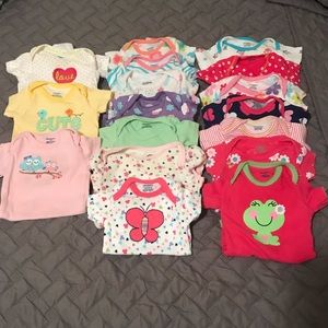 17 baby girl onesies short sleeve 0-3 months